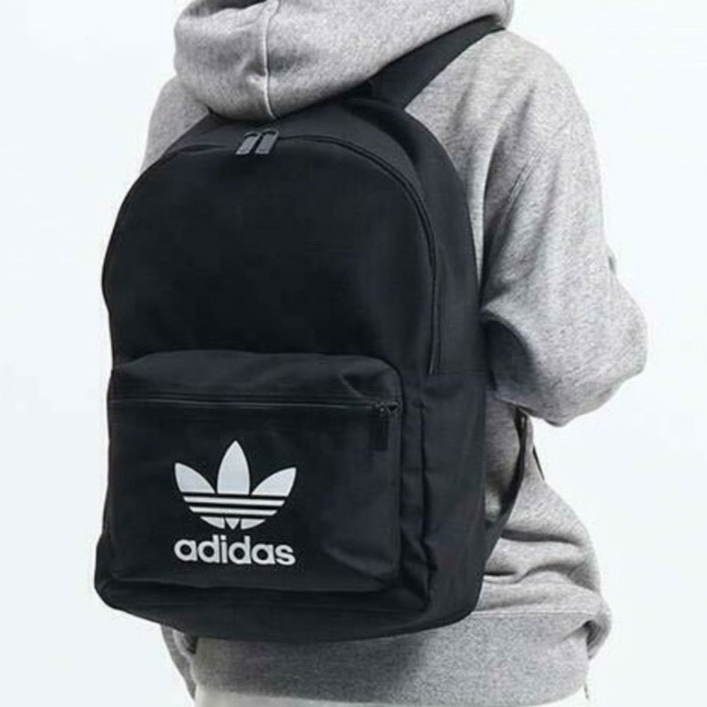 Adidas Originals Black White Logo Rucksack School Backpack Bag Unisex